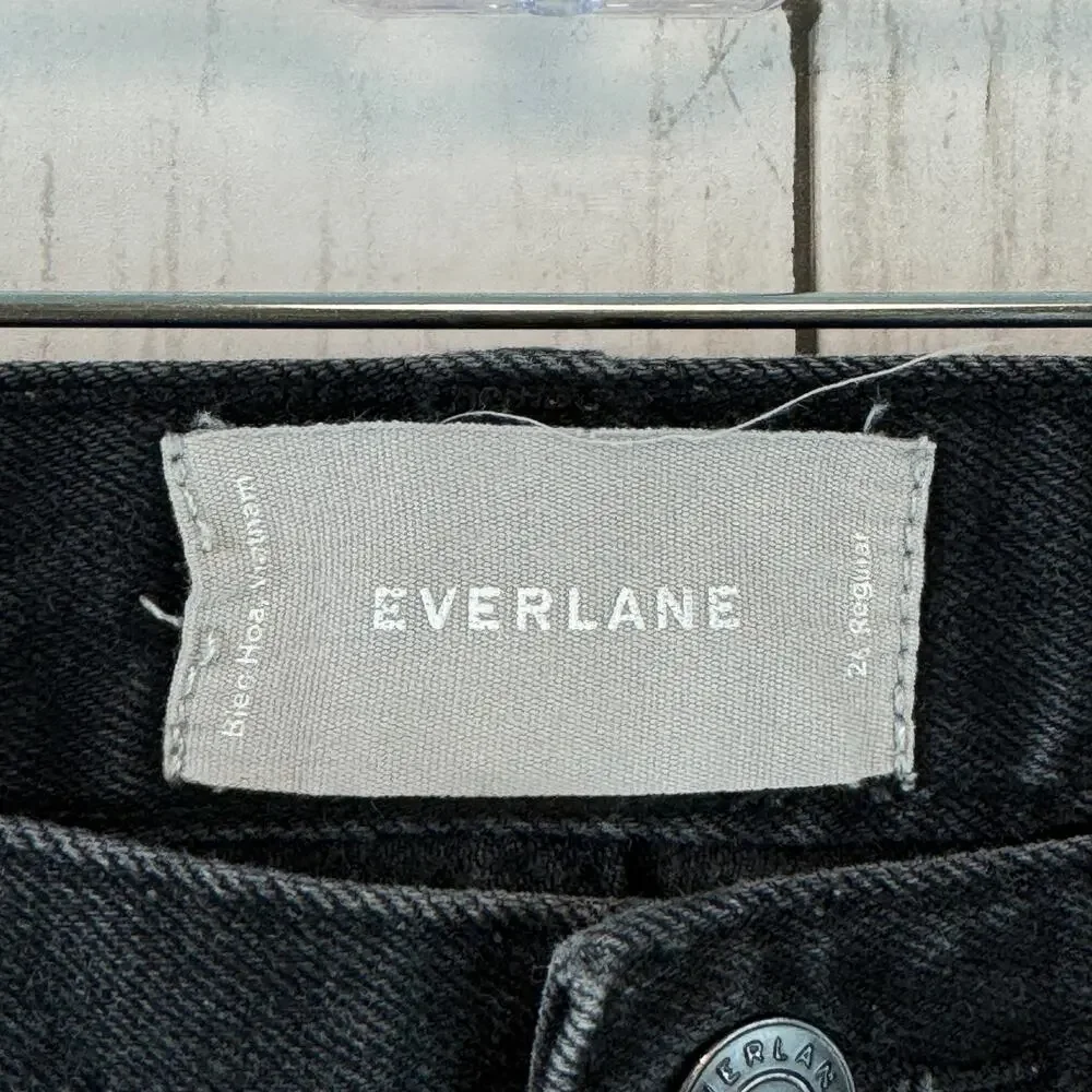 Everlane Black Coal Stretch High Rise Cigarette Crop Ankle Jeans Size 26 Regular - Picture 6 of 12